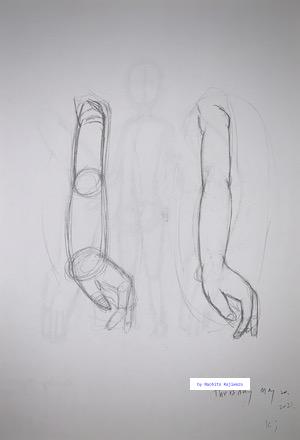 Drawing 37. Figure drawing. I drew a person’s left hand.