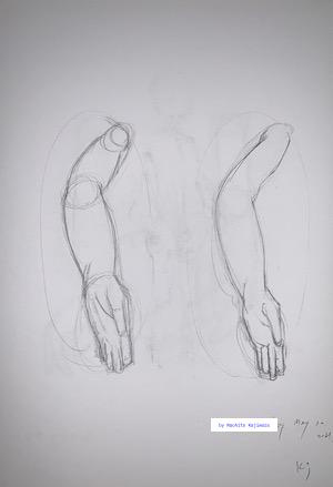 Drawing 38. Figure drawing. I drew a person’s left hand.