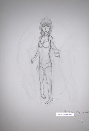 Drawing 41. Figure drawing. I drew a woman in a bathing suit.