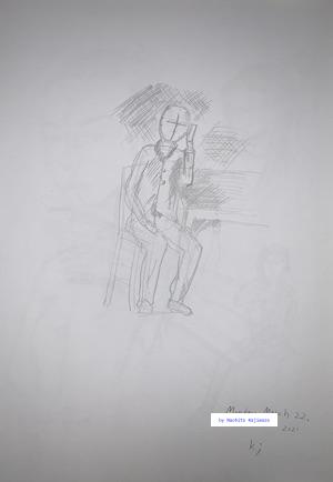 Drawing 69. Portrait. I drew a sitting man.