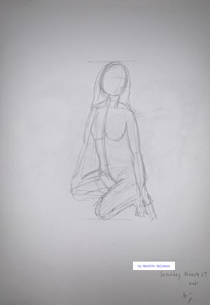 Drawing 76. Portrait. I drew a sitting woman.