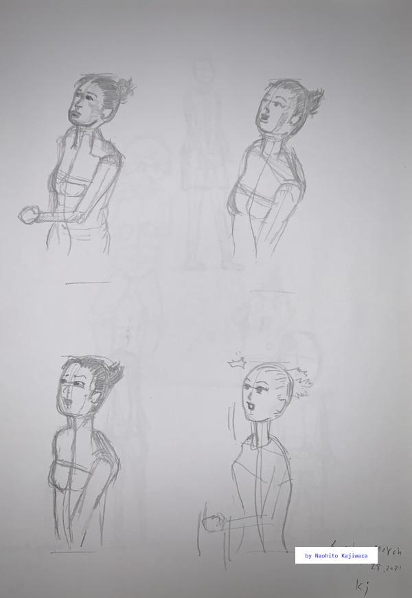 Drawing 77. Comic Art. I drew four kinds of women.